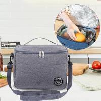 Bolsa Termica Frasqueira Impermeavel Marmiteira Fitness Academia Lanche Passeio Bolsinha Alca Removivel Cinza - 3
