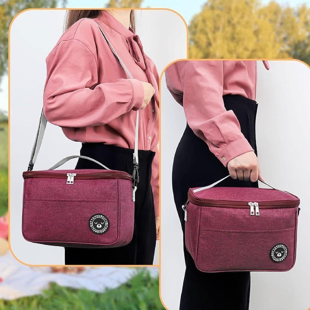 Bolsa Termica Fitness Frasqueira Trabalho Academia Frutas Marmita Bebida Lancheira Alca Regulavel Bolsinho Vinho - 6