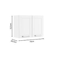 Armário Aéreo Alto De Aço 2 Portas Branco Múltipla Bertolini Branco - 2