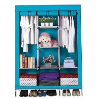 Guarda Roupa Portatil Grande Armario Sapateira Cabideiro Arara Praia Camping Viagem Prateleiras Organizador 175cm - 5