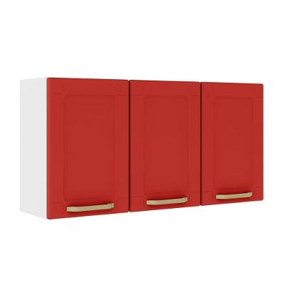 Armário Aéreo Alto De Aço 3 Portas Vermelho Colors Bertolini Vermelho/branco