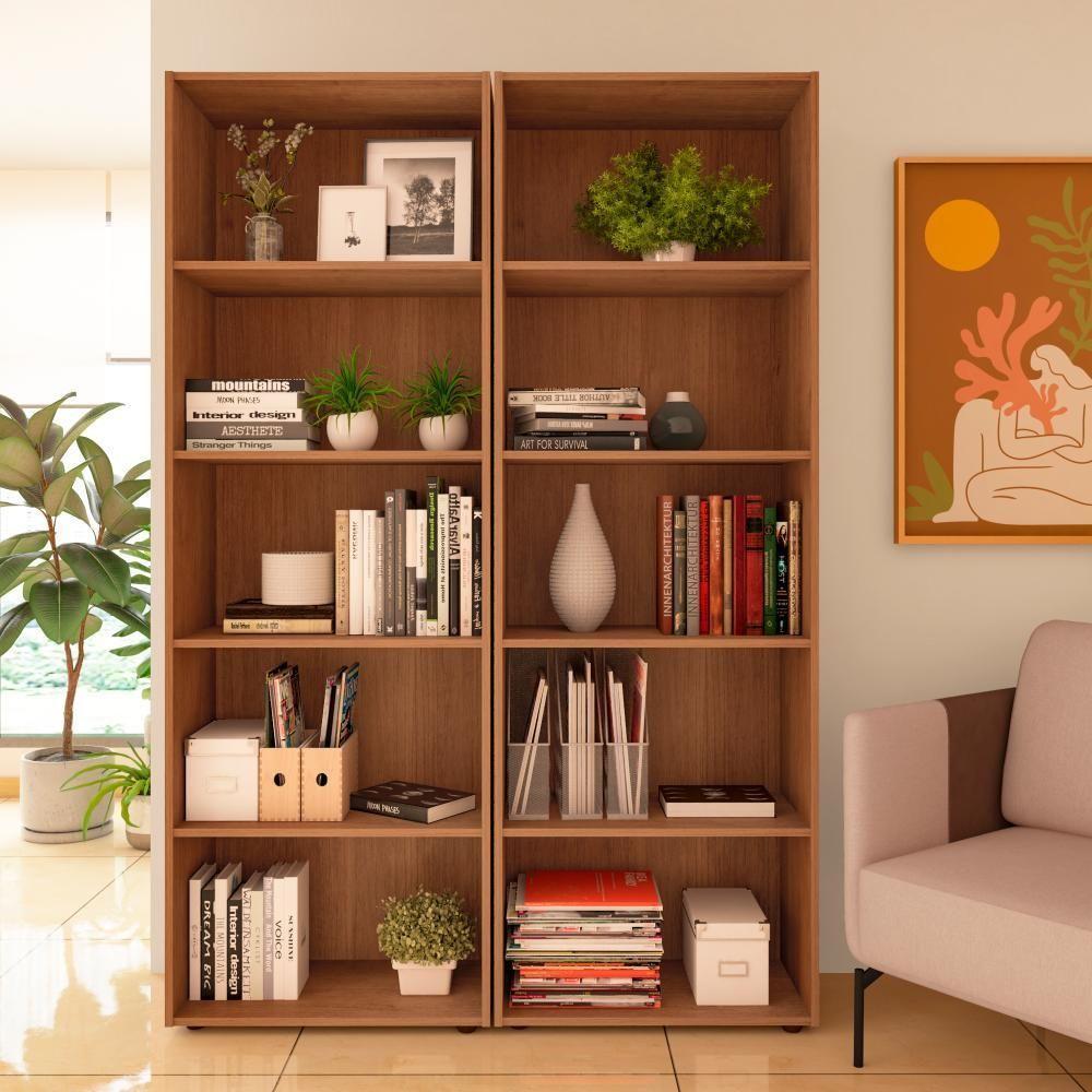 Estante Para Livros Dupla Multy 10 Prateleiras Cinamomo Artely Cinamomo - 2