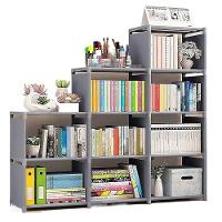 Estante Organizadora Porta Livros Com 4 Prateleiras Modular Brinquedos Quarto Banheiro Cozinha Sapateira Multiuso Cinza - 7