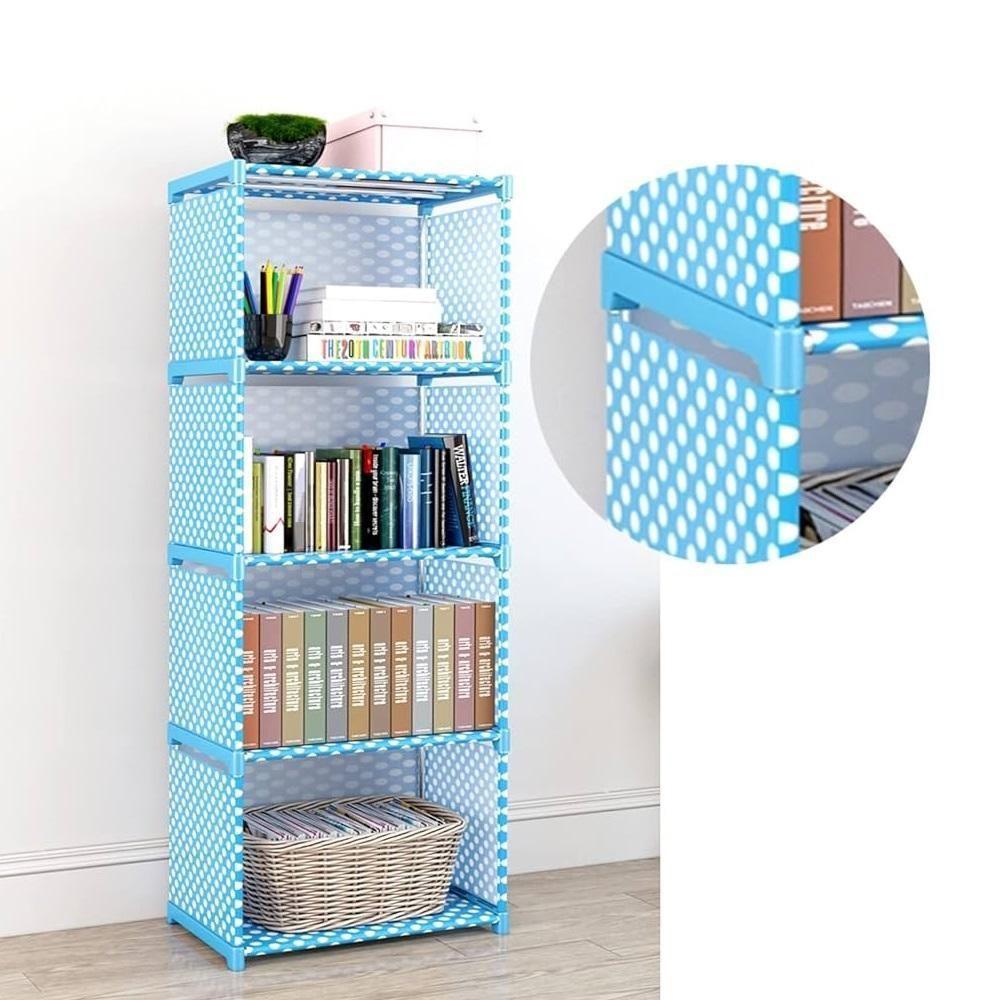 Estante Multiuso Organizador Livros Brinquedos 5 Prateleiras Empilhavel Quarto Banheiro Lavanderia Roupas Modular Azul - 5