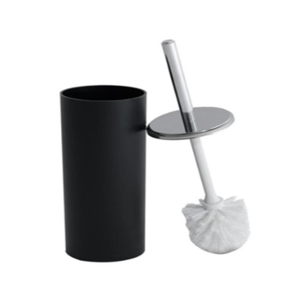 Escova Sanitaria Preta Bold Higienizacao Inox Black Limpeza Vaso Sanitario Privada Suporte Luxo - 1