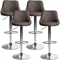Kit 04 Banqueta Alta Giratória Milano Cozinha Americana Bar Marrom Café - 1