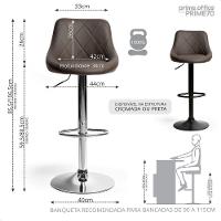 Kit 04 Banqueta Alta Giratória Milano Cozinha Americana Bar Marrom Café - 3