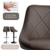 Kit 04 Banqueta Alta Giratória Milano Cozinha Americana Bar Marrom Café - 5