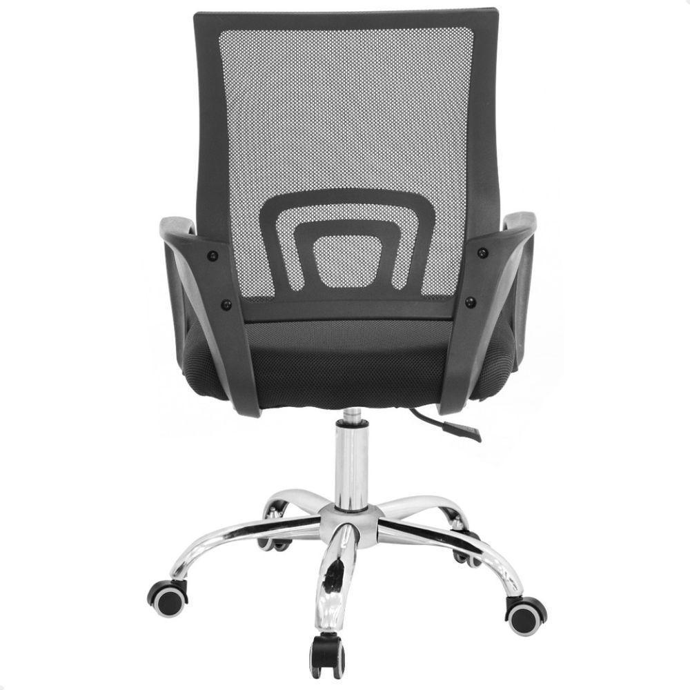 Kit 03 Cadeiras Escritório Giratória Preta Regulagem Altura - 2