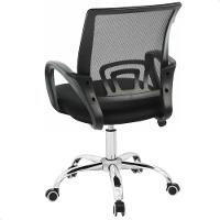 Kit 03 Cadeiras Escritório Giratória Preta Regulagem Altura - 3