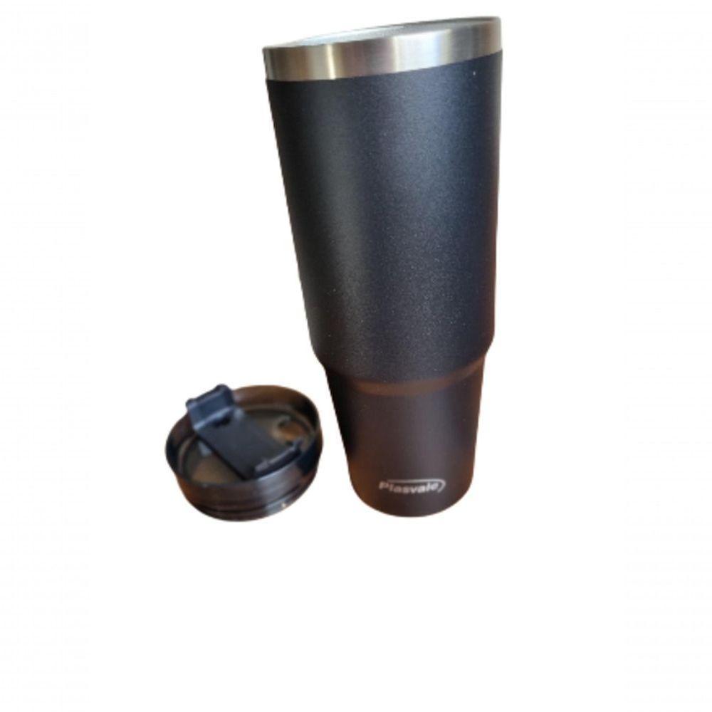 Copo Térmico Com Canudo Plasvale 900ml Preto - 3