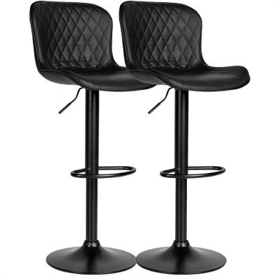 Banqueta Para Cozinha Americana Alta Bar Balcão P080 Kit 02 Unidades Preto