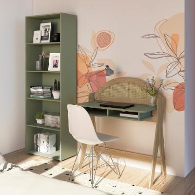 Conjunto Para Escritório Com Escrivaninha Ceci E Estante Multy Artely Carvalho/menta Carvalho/menta