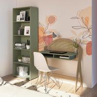 Conjunto Para Escritório Com Escrivaninha Ceci E Estante Multy Artely Carvalho/menta Carvalho/menta - 1