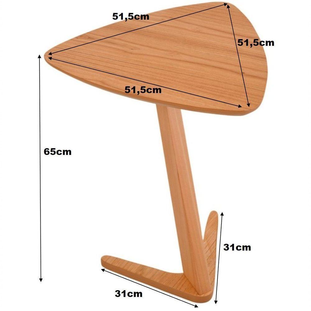 Conjunto Mesa Lateral De Apoio Flat Moderna Alta/baixa Madeira Maciça Amêndoa - 2