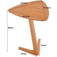 Conjunto Mesa Lateral De Apoio Flat Moderna Alta/baixa Madeira Maciça Amêndoa - 2