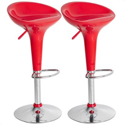 Banquetas Giratória Alta Tulipa Lotus Assento Abs Kit 02 Un Vermelho