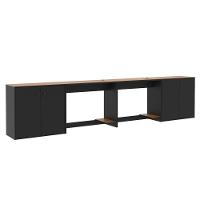 Conjunto De Escritório 4 Peças Tech Office 2 Mesas E 2 Apara - Preto E Cedro Preto E Cedro - 7