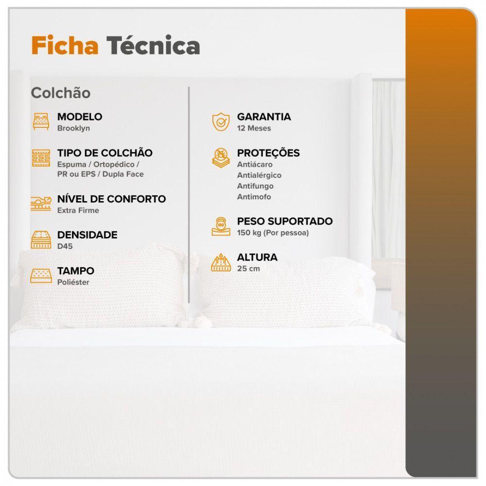Colchão King Brooklyn Ortopédico Espuma D45 Extra Firme Preto - 4