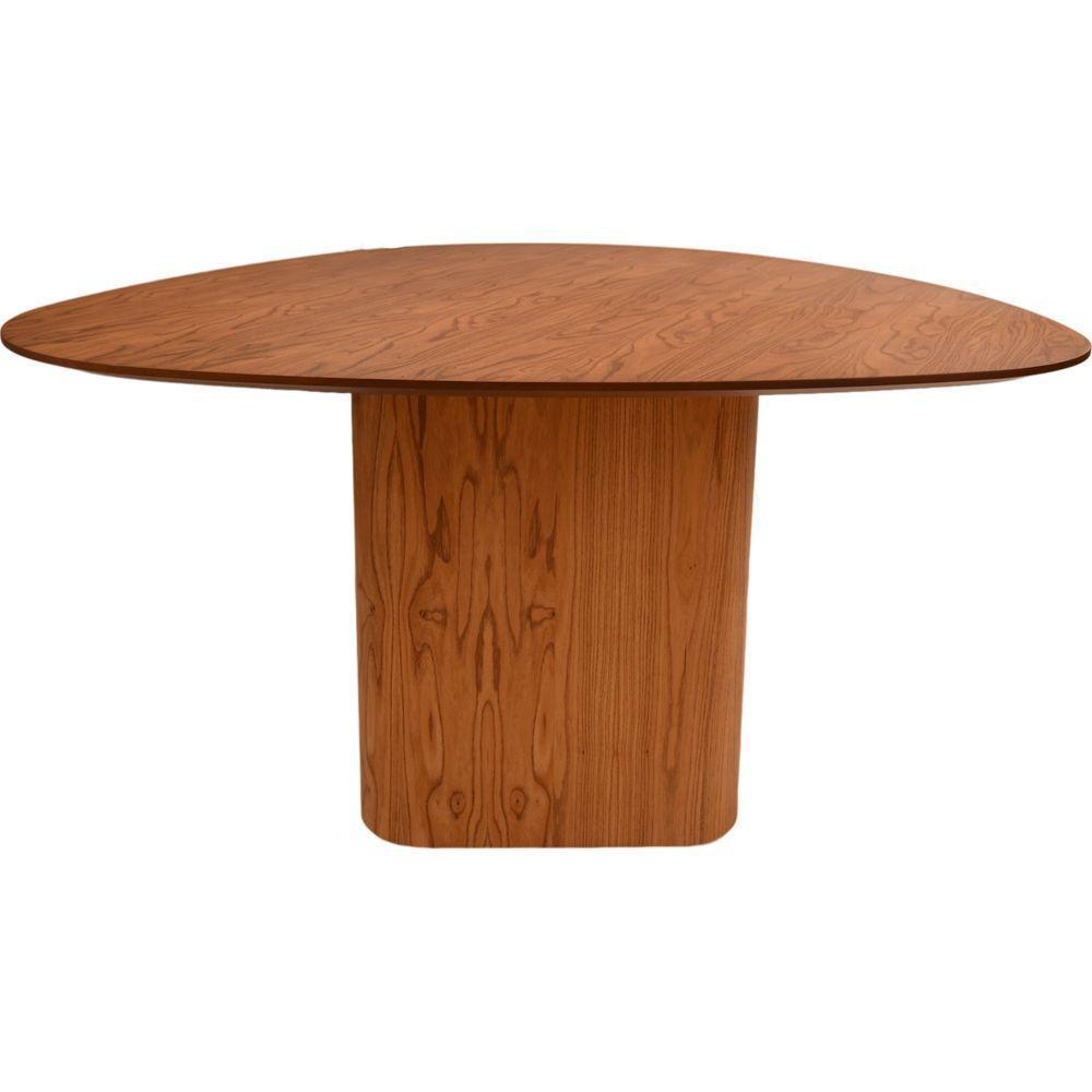 Mesa Jantar Orgânica Ondas Base Mdf Laminado Madeira De Cinamomo Amêndoa 136x136 - 3