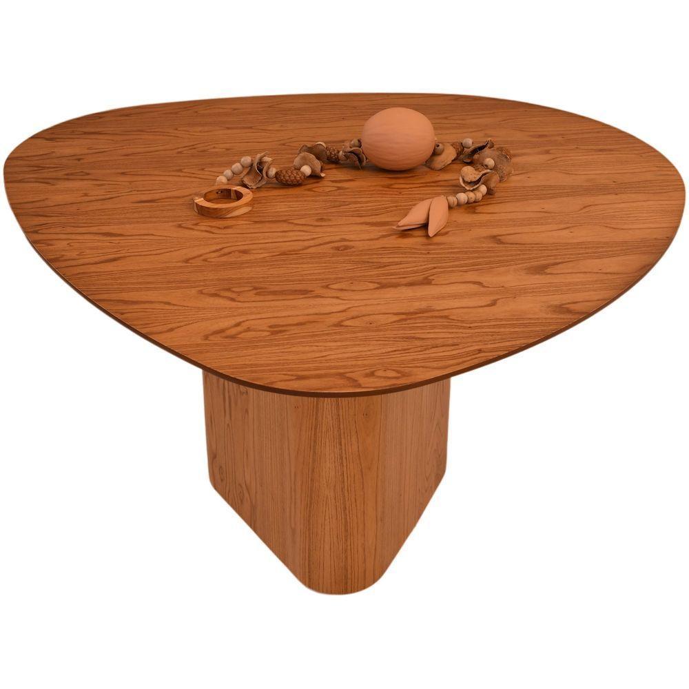 Mesa Jantar Orgânica Ondas Base Mdf Laminado Madeira De Cinamomo Amêndoa 136x136 - 4