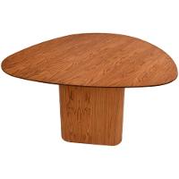 Mesa Jantar Orgânica Ondas Base Mdf Laminado Madeira De Cinamomo Amêndoa 136x136 - 2