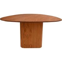 Mesa Jantar Orgânica Ondas Base Mdf Laminado Madeira De Cinamomo Amêndoa 136x136 - 3