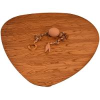 Mesa Jantar Orgânica Ondas Base Mdf Laminado Madeira De Cinamomo Amêndoa 136x136 - 5