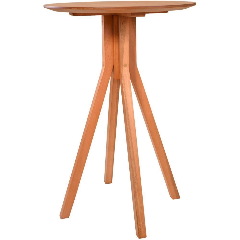 Mesa Bistrô Olímpia Alta Madeira Maciça Tampo Lâminado Amêndoa - 3