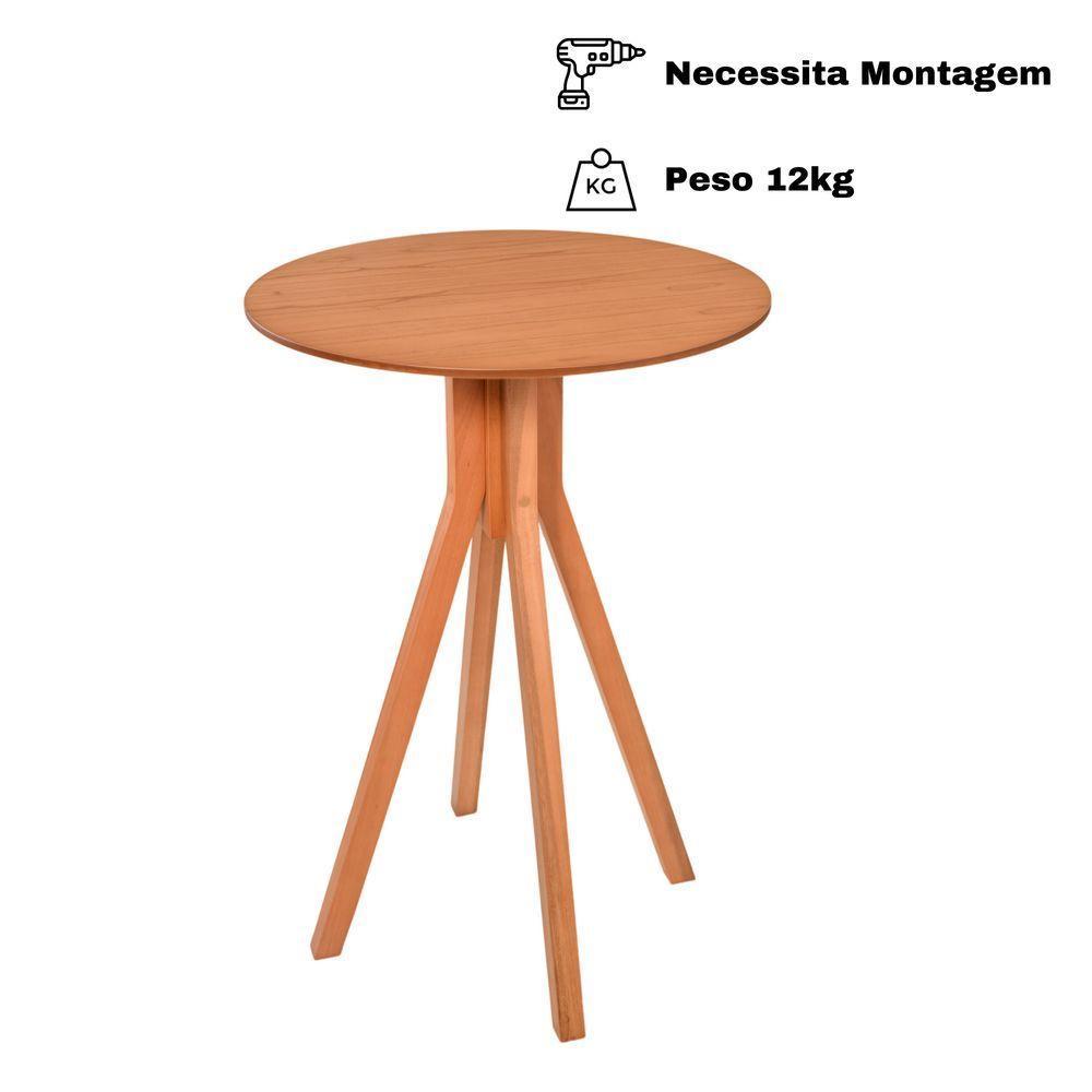 Mesa Bistrô Olímpia Alta Madeira Maciça Tampo Lâminado Amêndoa - 7