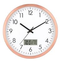 Relogio De Parede Moderno 30cm Calendario Digital Termometro Alarme Luxo Rose Gold - 1