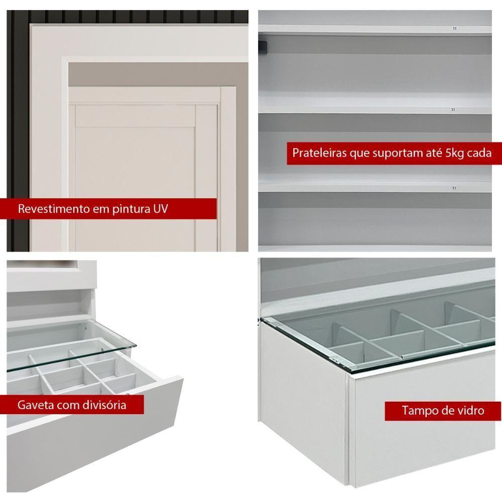 Penteadeira Suspensa Ditalia 1 Gaveta Branco Pe-130 - 7