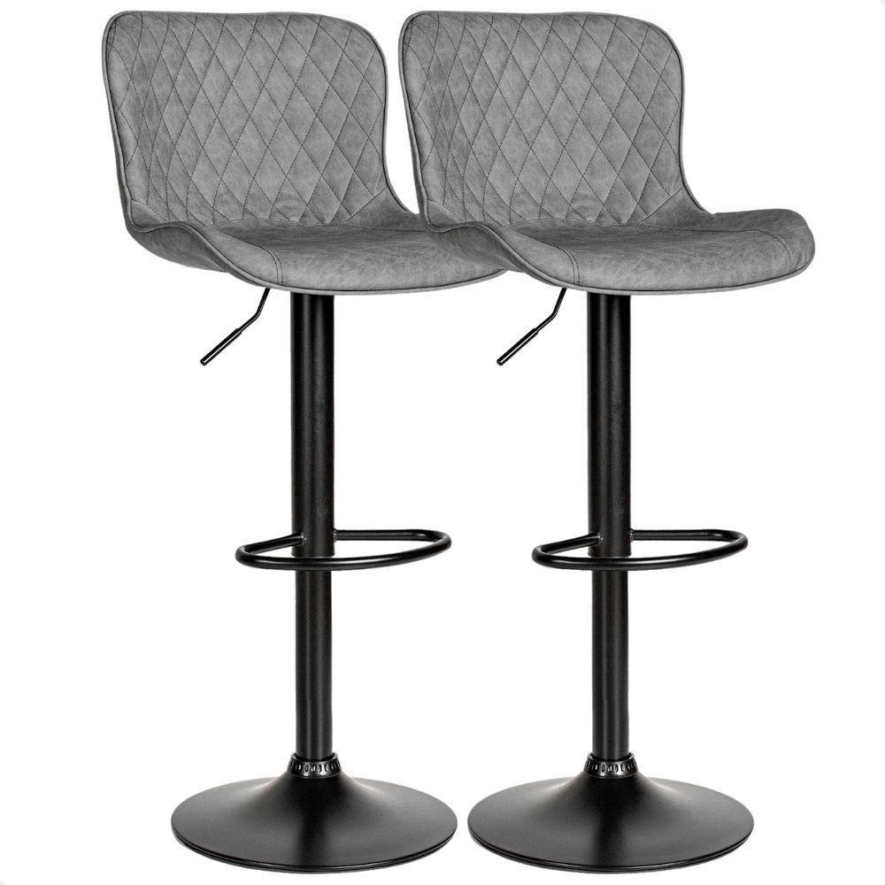 Banqueta Para Cozinha Americana Alta Bar Balcão P080 Kit 02 Unidades Cinza - 1