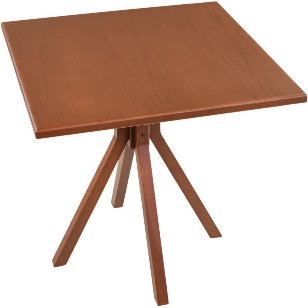 Mesa Gourmet Quadrada Pequena Restaurante Em Madeira Maciça Com Tampo Lâminado 80x80 Castanho - 7