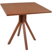 Mesa Gourmet Quadrada Pequena Restaurante Em Madeira Maciça Com Tampo Lâminado 80x80 Castanho - 1