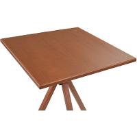 Mesa Gourmet Quadrada Pequena Restaurante Em Madeira Maciça Com Tampo Lâminado 80x80 Castanho