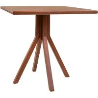 Mesa Gourmet Quadrada Pequena Restaurante Em Madeira Maciça Com Tampo Lâminado 80x80 Castanho - 6