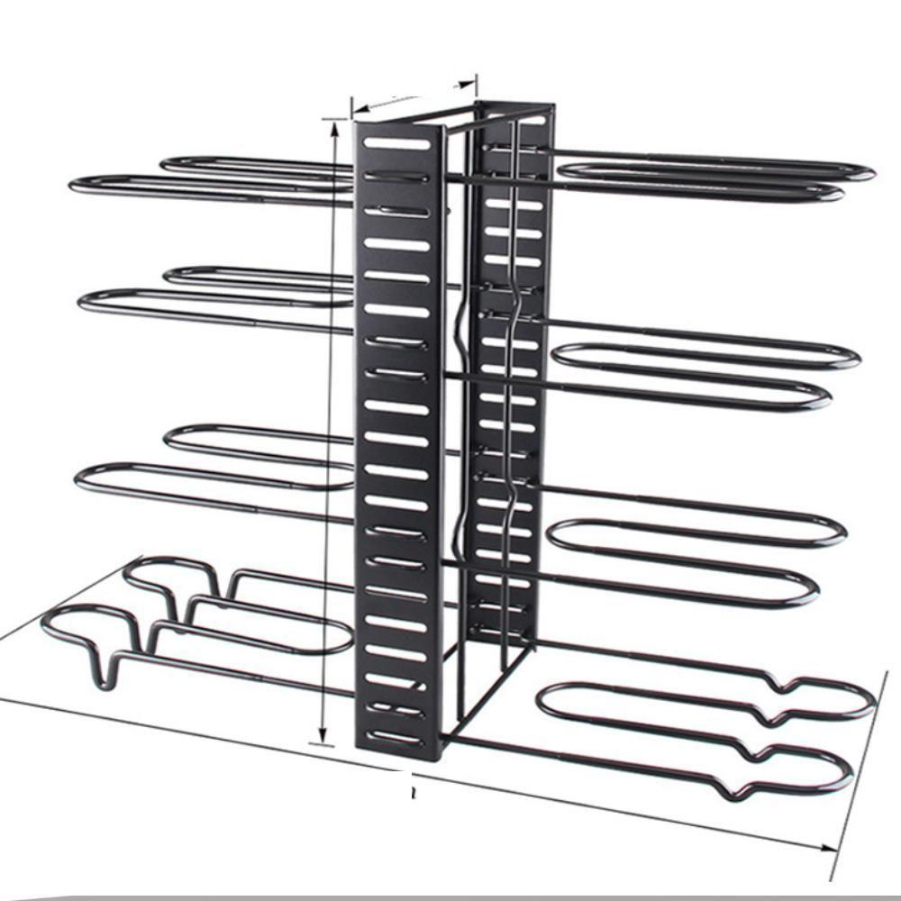 Organizador Panelas Frigideiras Rack Inox Ajustavel Armarios Bancadas Suporte Multiuso Grande 8 Divisorias Paneleiro Coz - 4