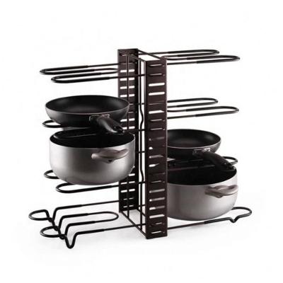 Organizador Panelas Frigideiras Rack Inox Ajustavel Armarios Bancadas Suporte Multiuso Grande 8 Divisorias Paneleiro Coz