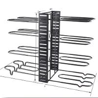 Organizador Panelas Frigideiras Rack Inox Ajustavel Armarios Bancadas Suporte Multiuso Grande 8 Divisorias Paneleiro Coz