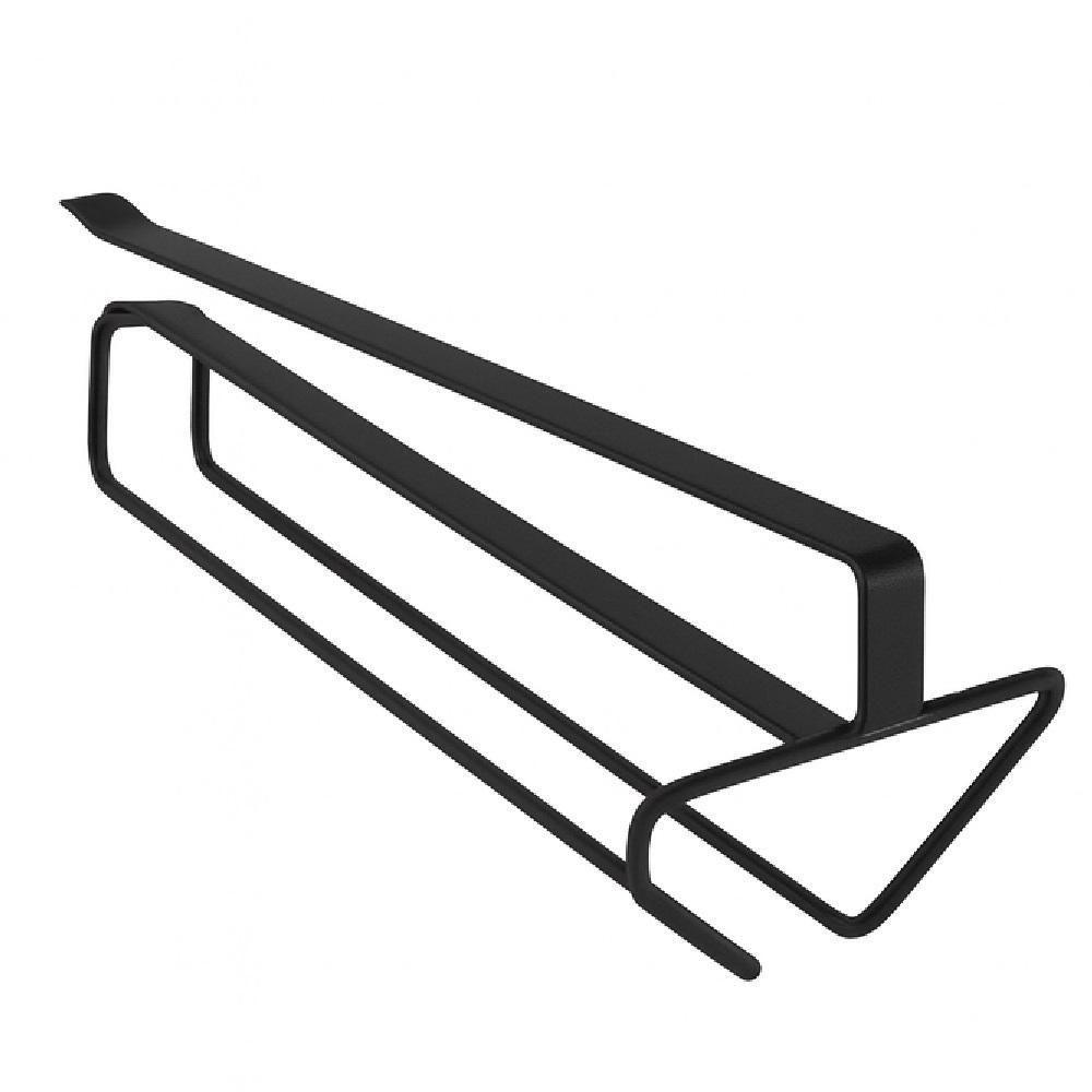 Organizador De Taças Copos Suporte Suspenso Encaixe Prateleira Para Bar Cozinha Adega Preto - 4