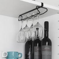 Organizador De Taças Copos Suporte Suspenso Encaixe Prateleira Para Bar Cozinha Adega Preto - 3