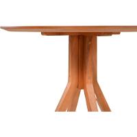 Mesa Gourmet Redonda Pequena Em Madeira Maciça Com Tampo Lâminado 90cm Amêndoa - 5