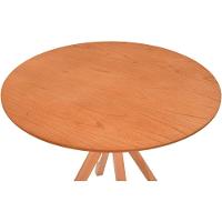 Mesa Gourmet Redonda Pequena Em Madeira Maciça Com Tampo Lâminado 90cm Amêndoa - 6