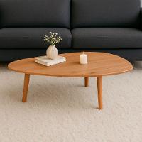 Mesa De Centro Imperial Organica Com Tripé - Pe Palito - 92cm Amêndoa - 2