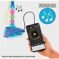 Microfone Infantil Duplo Pedestal Karaoke Rock Star Amplificador Musical Conecta Celular Mp3 Luz Azul - 3