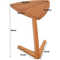 Mesa Lateral De Apoio Flat Moderna Baixa Madeira Maciça Amêndoa - 2