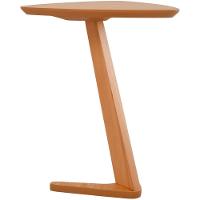 Mesa Lateral De Apoio Flat Moderna Baixa Madeira Maciça Amêndoa - 3