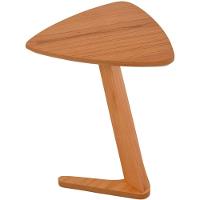 Mesa Lateral De Apoio Flat Moderna Baixa Madeira Maciça Amêndoa - 10