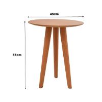 Mesa Lateral Baixa Pé Palito Em Madeira Maciça Com Tampo Lâminado Amendoa - 2